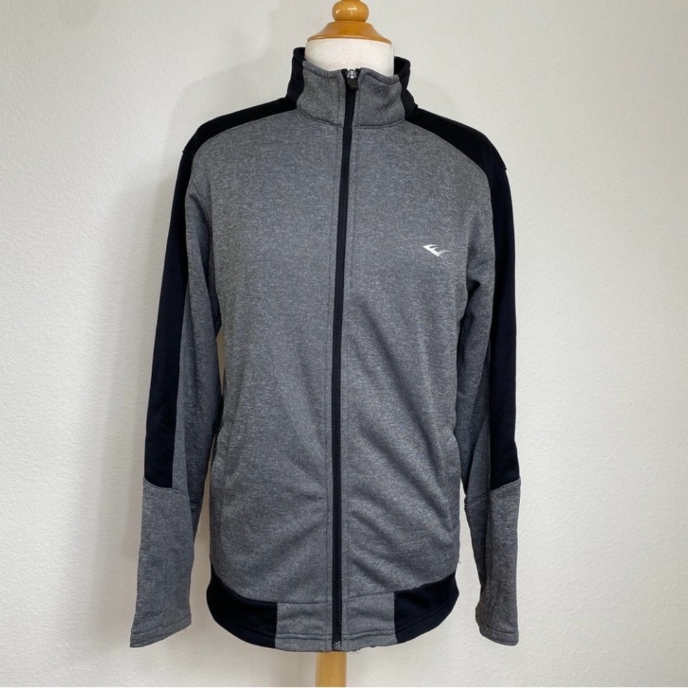 3/$25 Everlast Men's Gray Black Zip Front Stretch Track Jacket Size Small Sporty